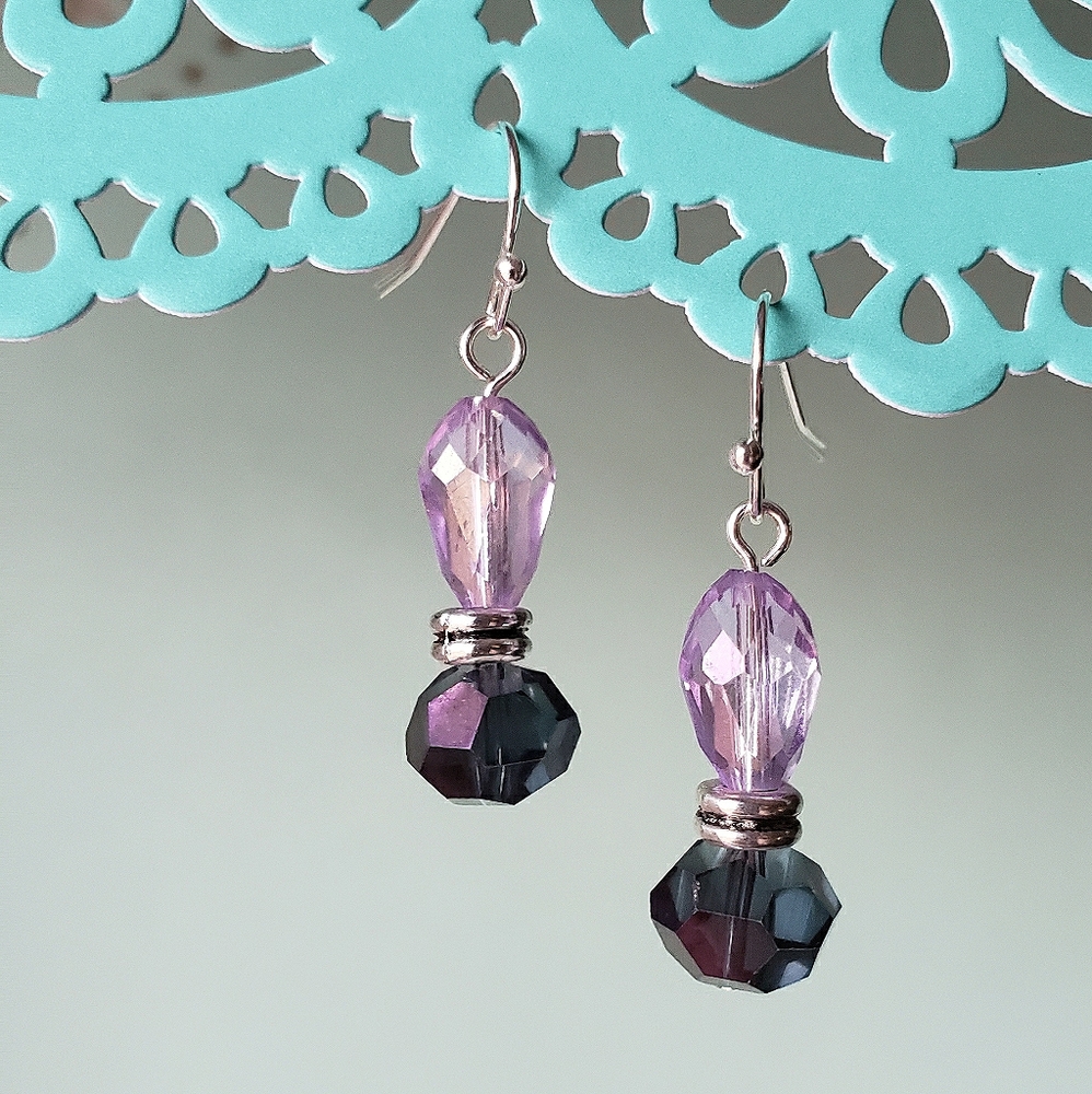 Stormy Sky Handcrafted Crystal Earrings